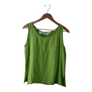 Women's Bright Green Silk Sleeveless Tank Size P